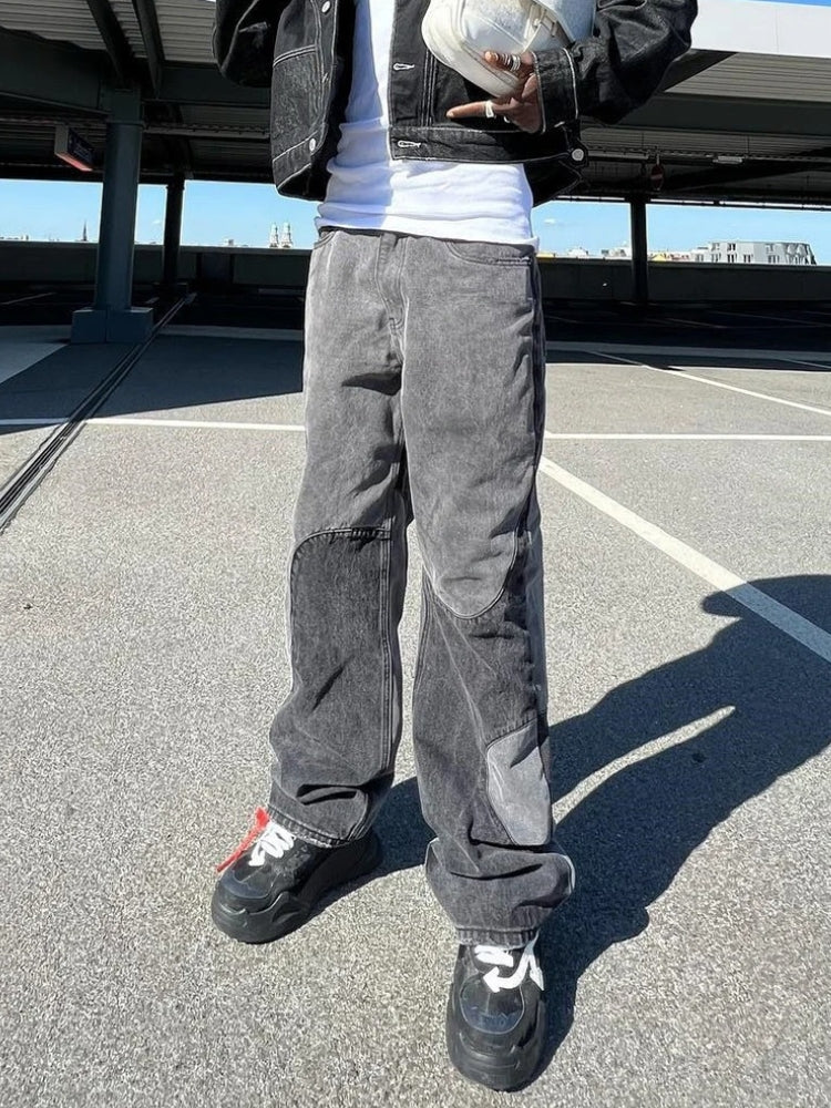 Baggy Grey Wide Bottom Jeans - Image 4