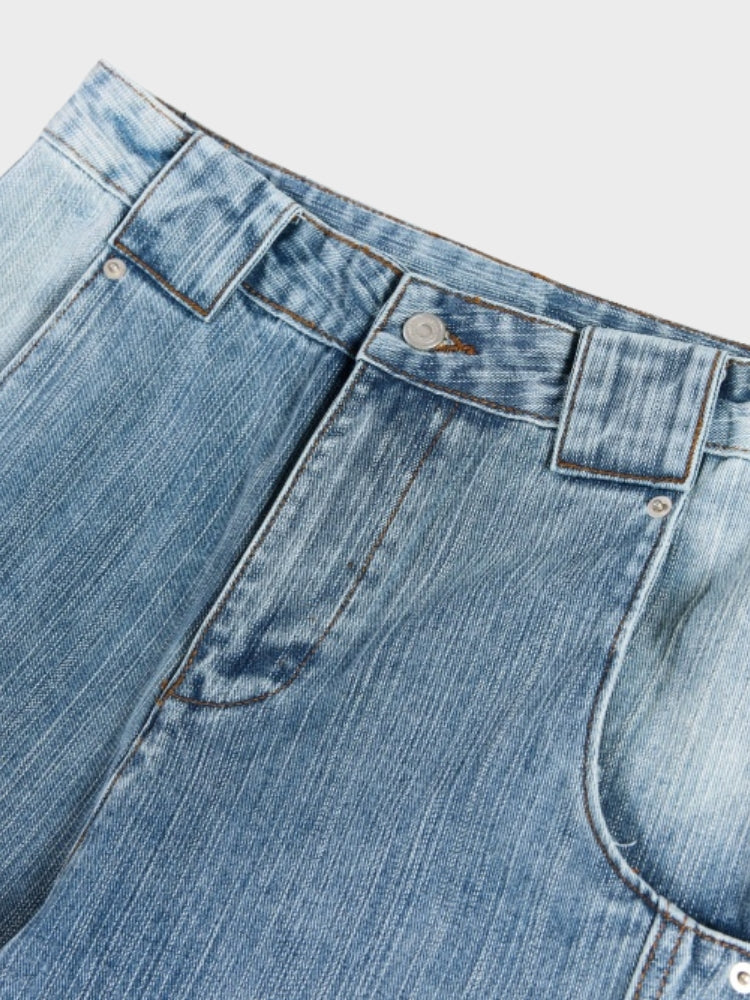 DCRB Baggy Washed Flower Denim Jeans - Image 6