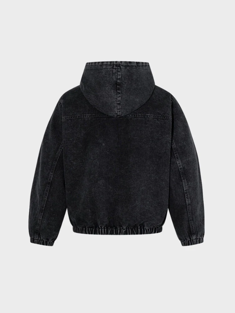 DCRB Toggle Front Washed Denim Hoodie - Image 2