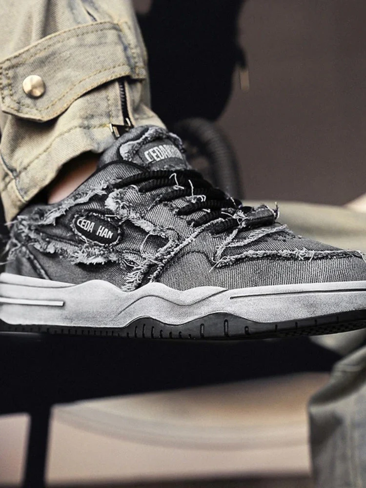 Decarba Washed Denim Sneakers - Image 3