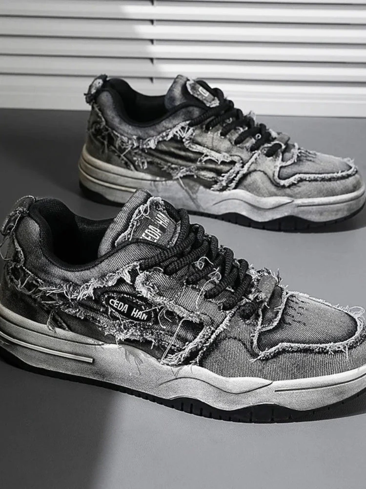 Decarba Washed Denim Sneakers - Image 4