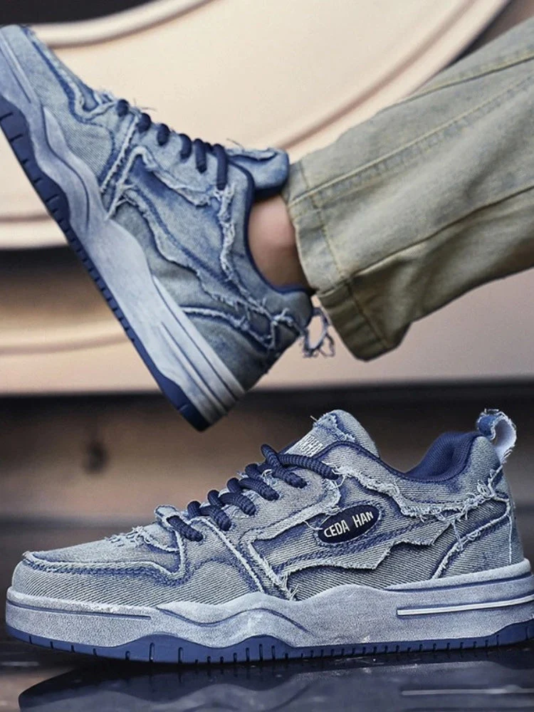 Decarba Washed Denim Sneakers - Image 6