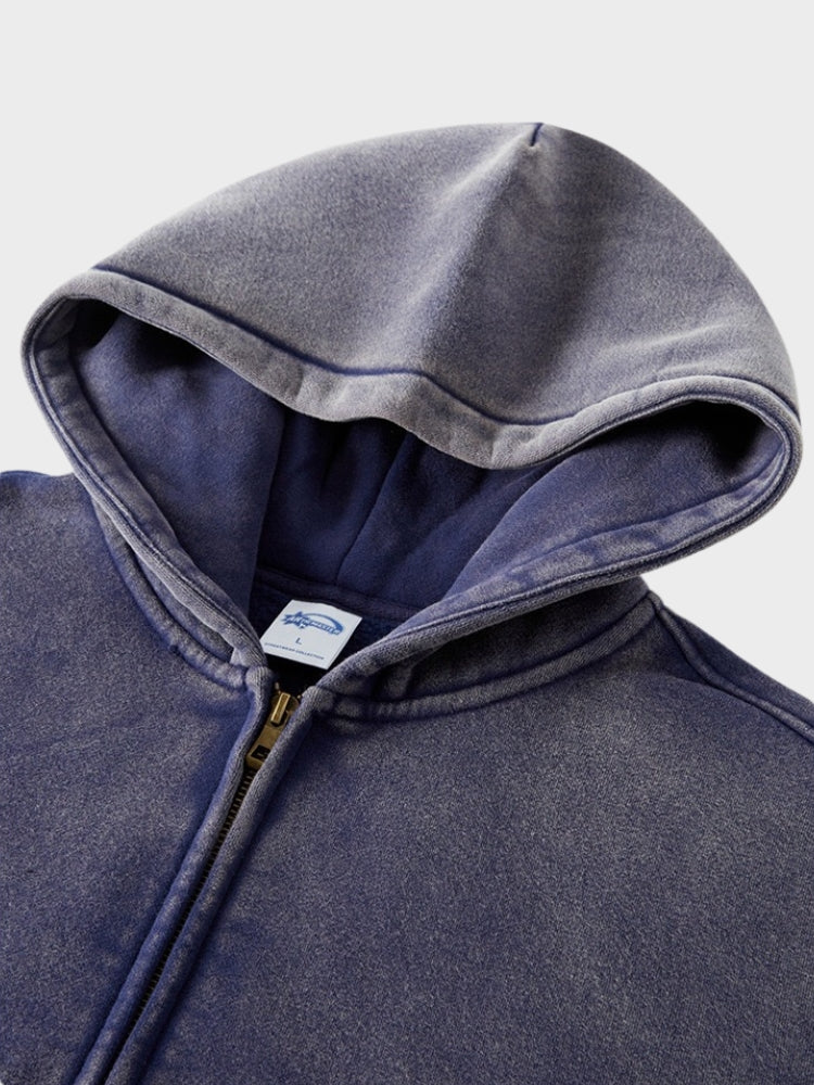 Decarba Washed Hoodie with Zipper - Image 14