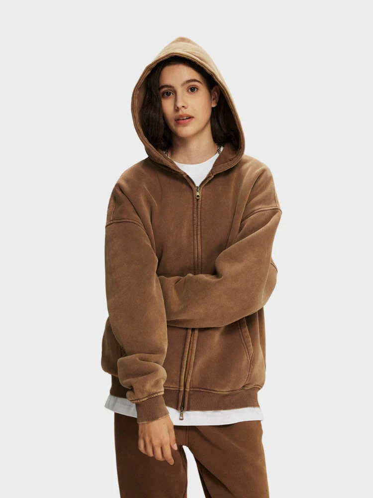 Decarba Washed Hoodie with Zipper - Image 20