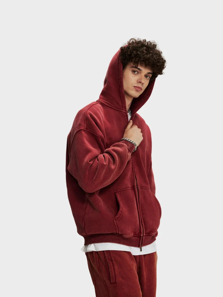 Decarba Washed Hoodie with Zipper - Image 21