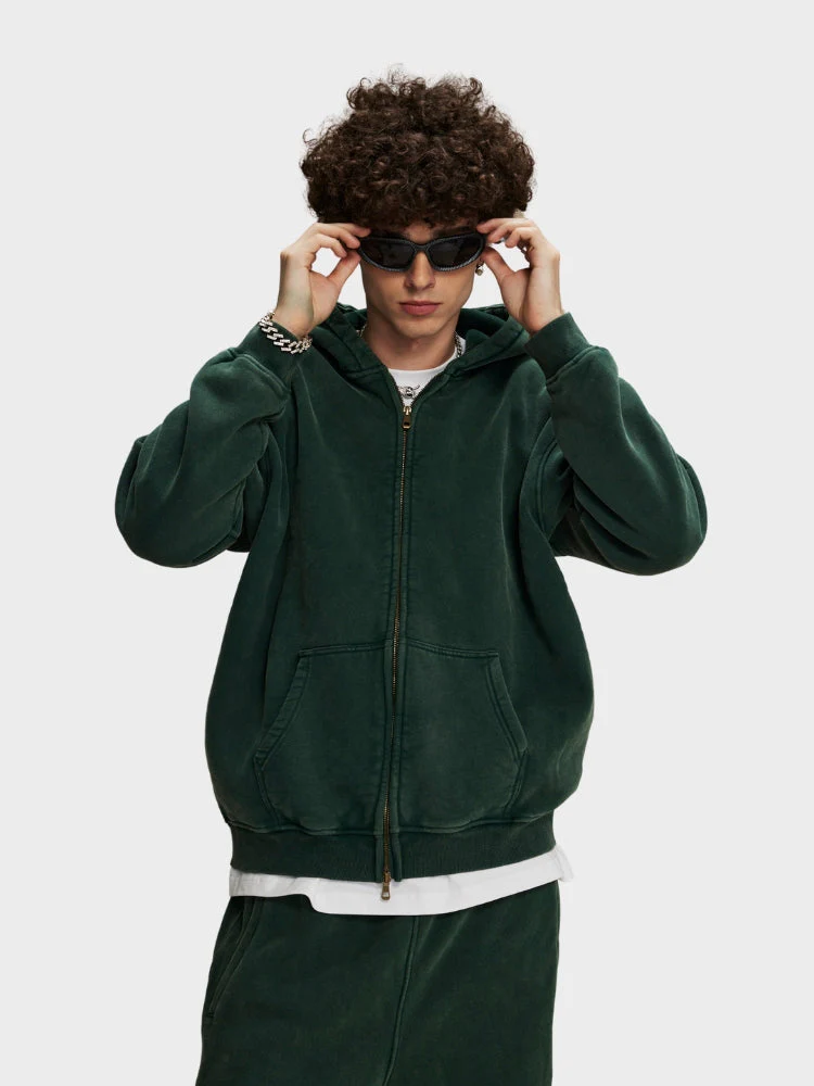 Decarba Washed Hoodie with Zipper - Image 24