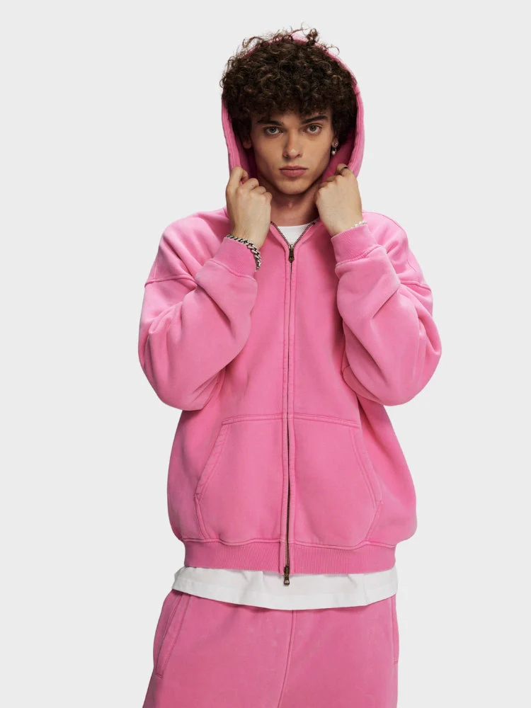 Decarba Washed Hoodie with Zipper - Image 25