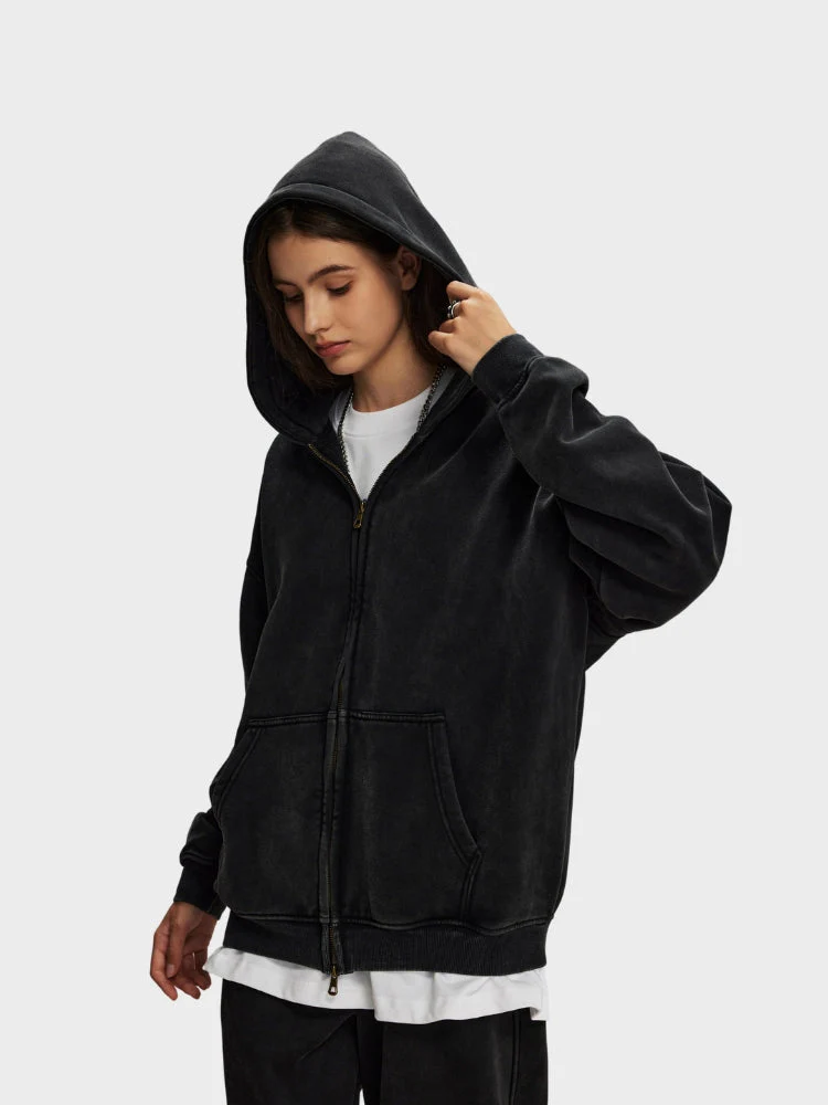Decarba Washed Hoodie with Zipper - Image 28