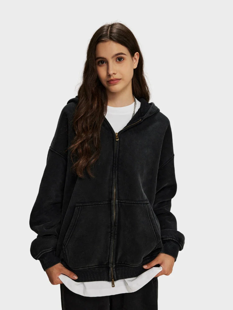 Decarba Washed Hoodie with Zipper - Image 29
