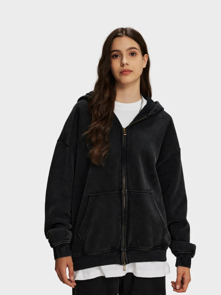 Decarba Washed Hoodie with Zipper - Image 30