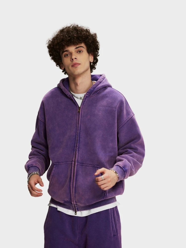 Decarba Washed Hoodie with Zipper - Image 31