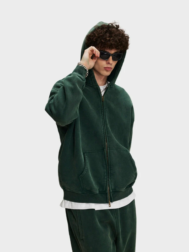 Decarba Washed Hoodie with Zipper - Image 32