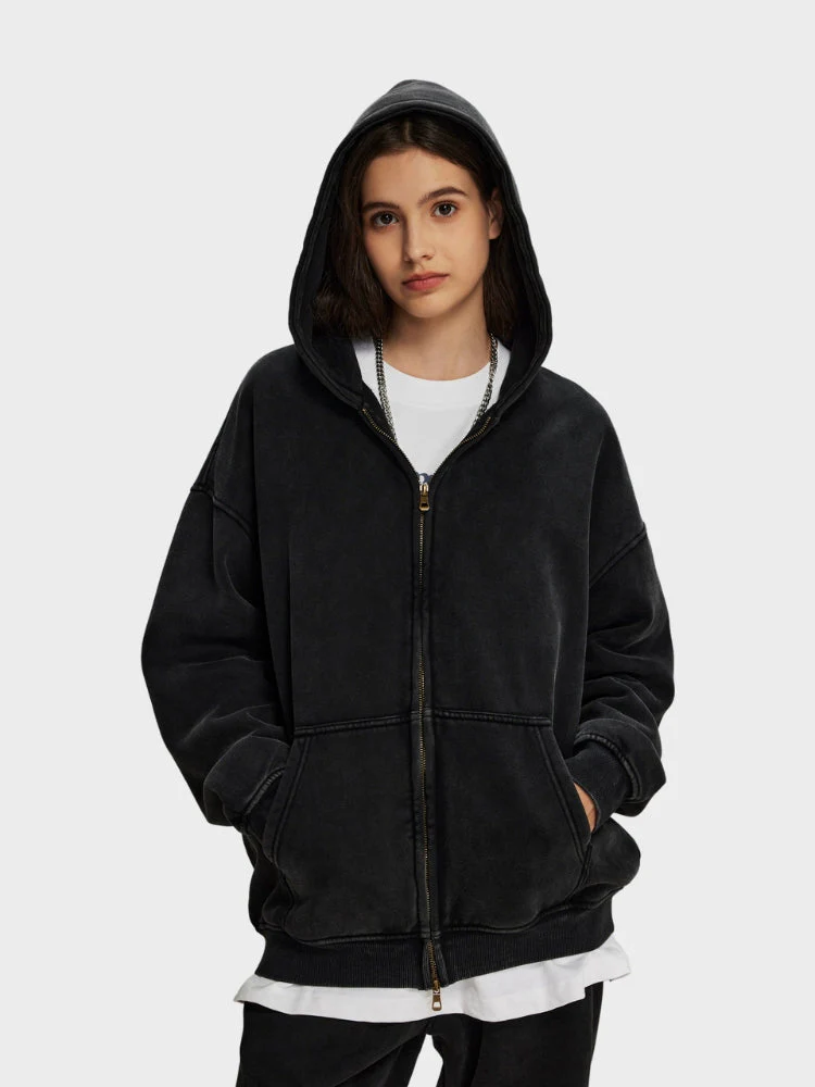 Decarba Washed Hoodie with Zipper - Image 33