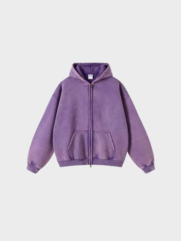 Decarba Washed Hoodie with Zipper - Image 7