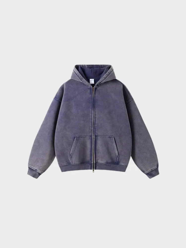 Decarba Washed Hoodie with Zipper - Image 8