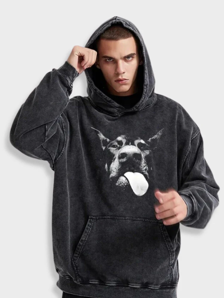 Vintage Washed Dobermann Hoodie - Image 6