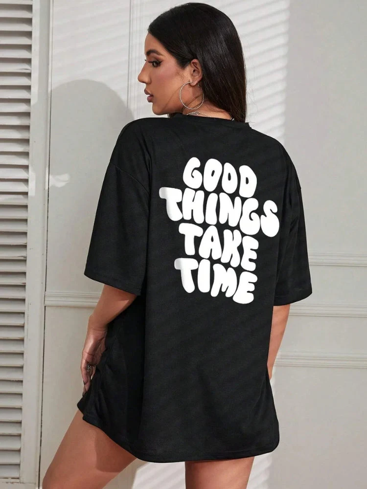 Good Things Take Time Oversized Tee - Image 2
