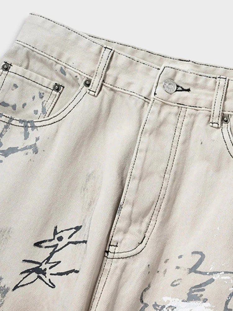 Hand Painted  Graffiti Baggy Jeans - Image 5