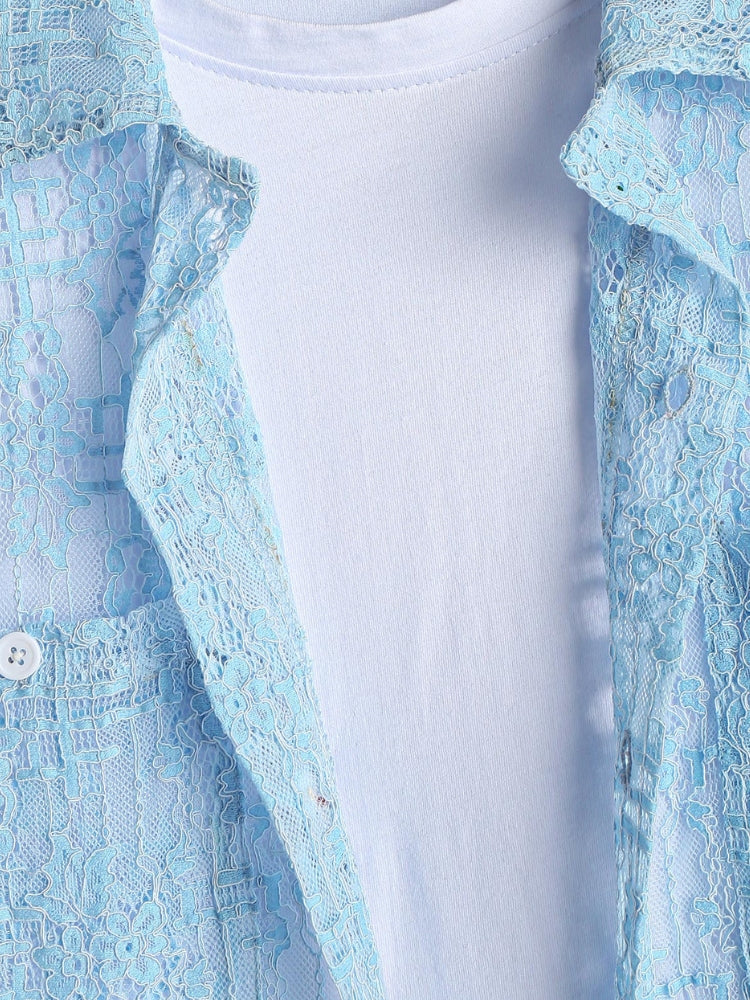 Light Blue Transparant Shirt Verona - Image 4