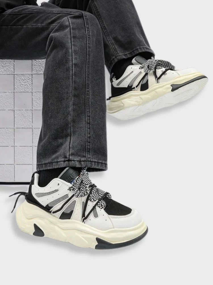 Mixed Laced Up Balance Sneakers - Image 3