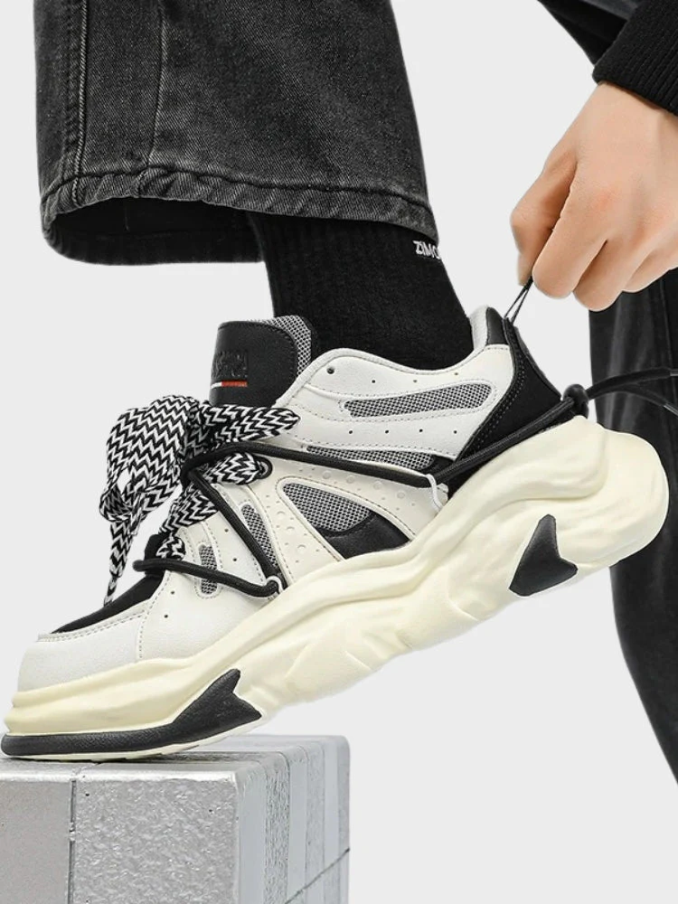 Mixed Laced Up Balance Sneakers - Image 4