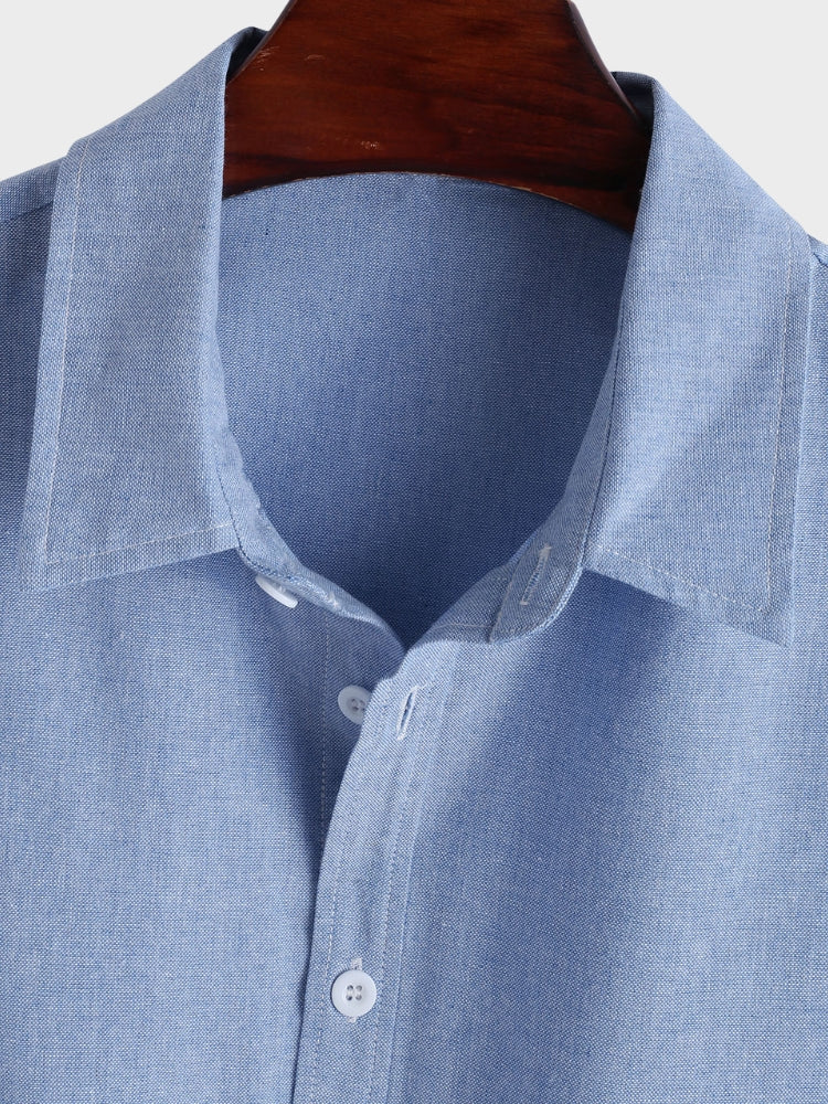Mykonos Blue Summer Shirt - Image 4