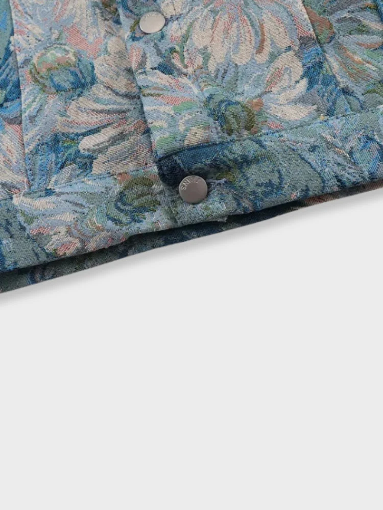 Oil Painted Flower Denim Jacket - Image 6