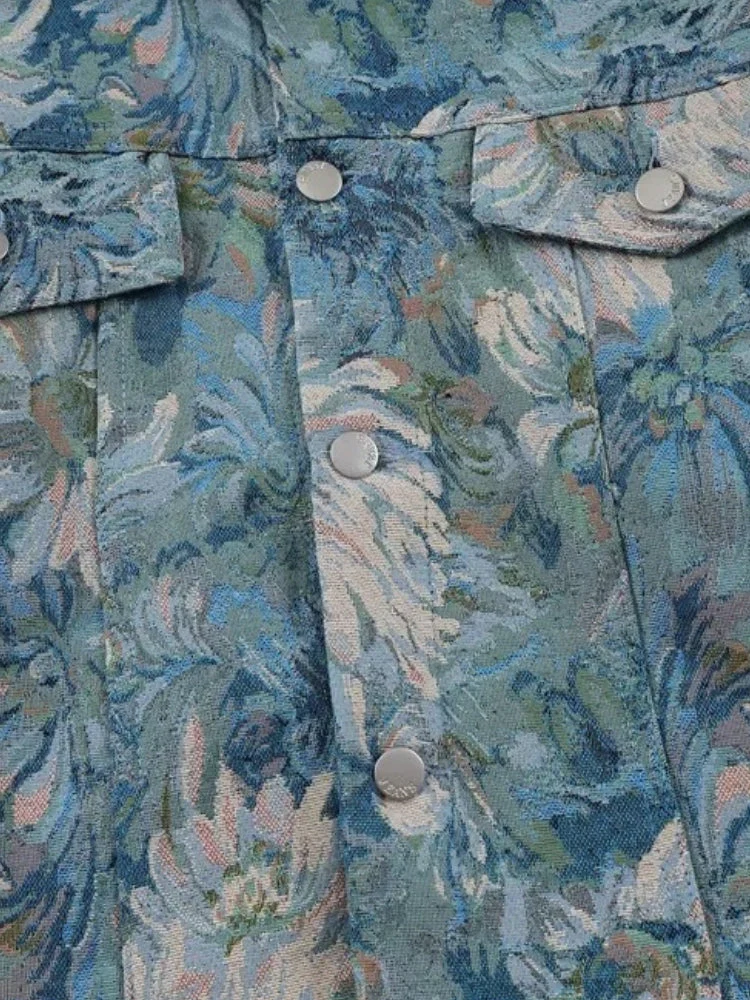 Oil Painted Flower Denim Jacket - Image 9