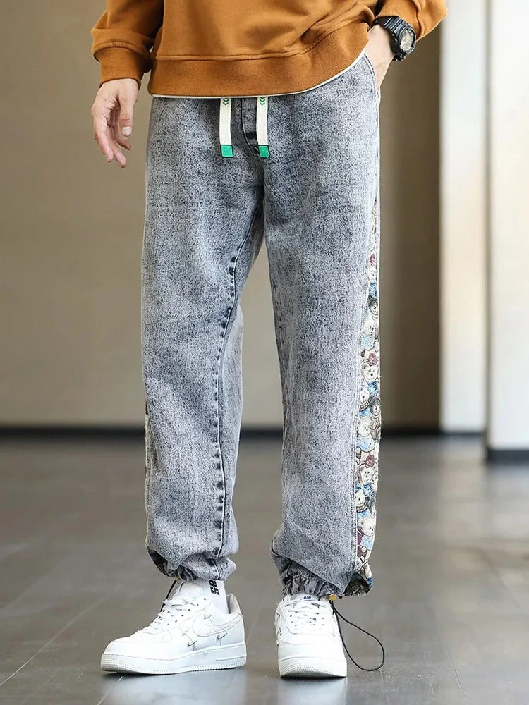Patchwork Design Straight Jeans - Image 2
