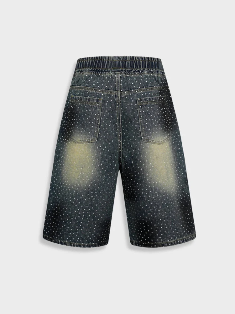 Rhinestone Denim Jorts - Image 2