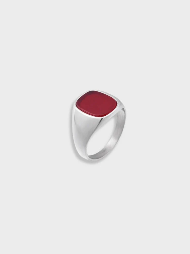 Vintage Square Silver Ring - Image 4