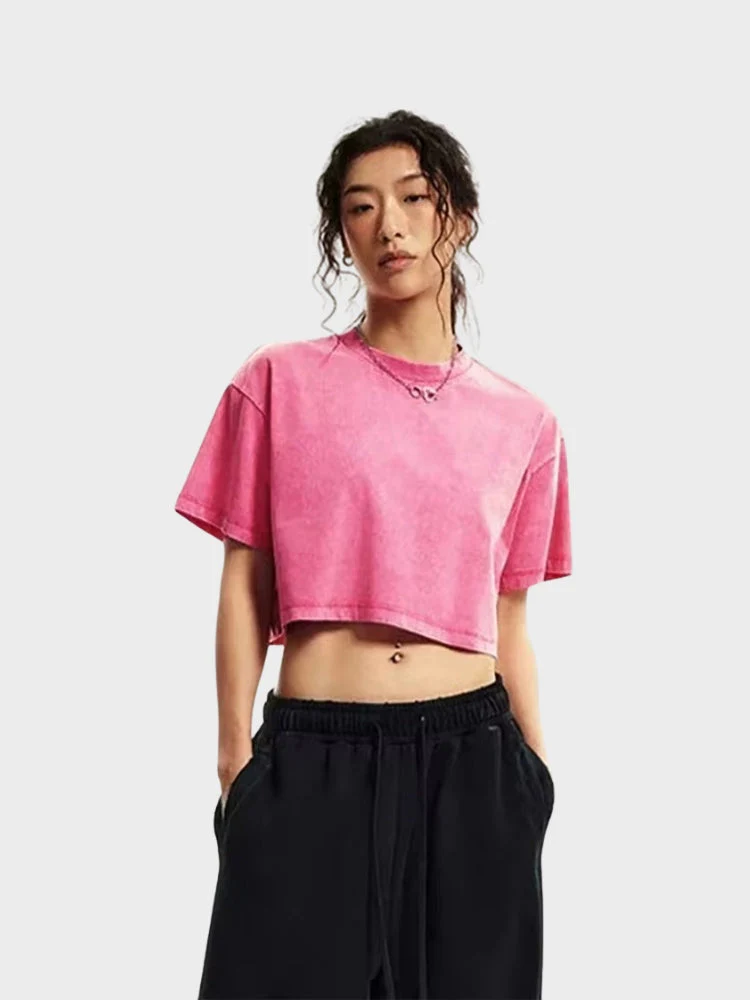 Women Cropped Washed T-Shirt - Image 10