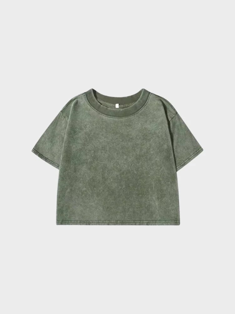 Women Cropped Washed T-Shirt - Image 4